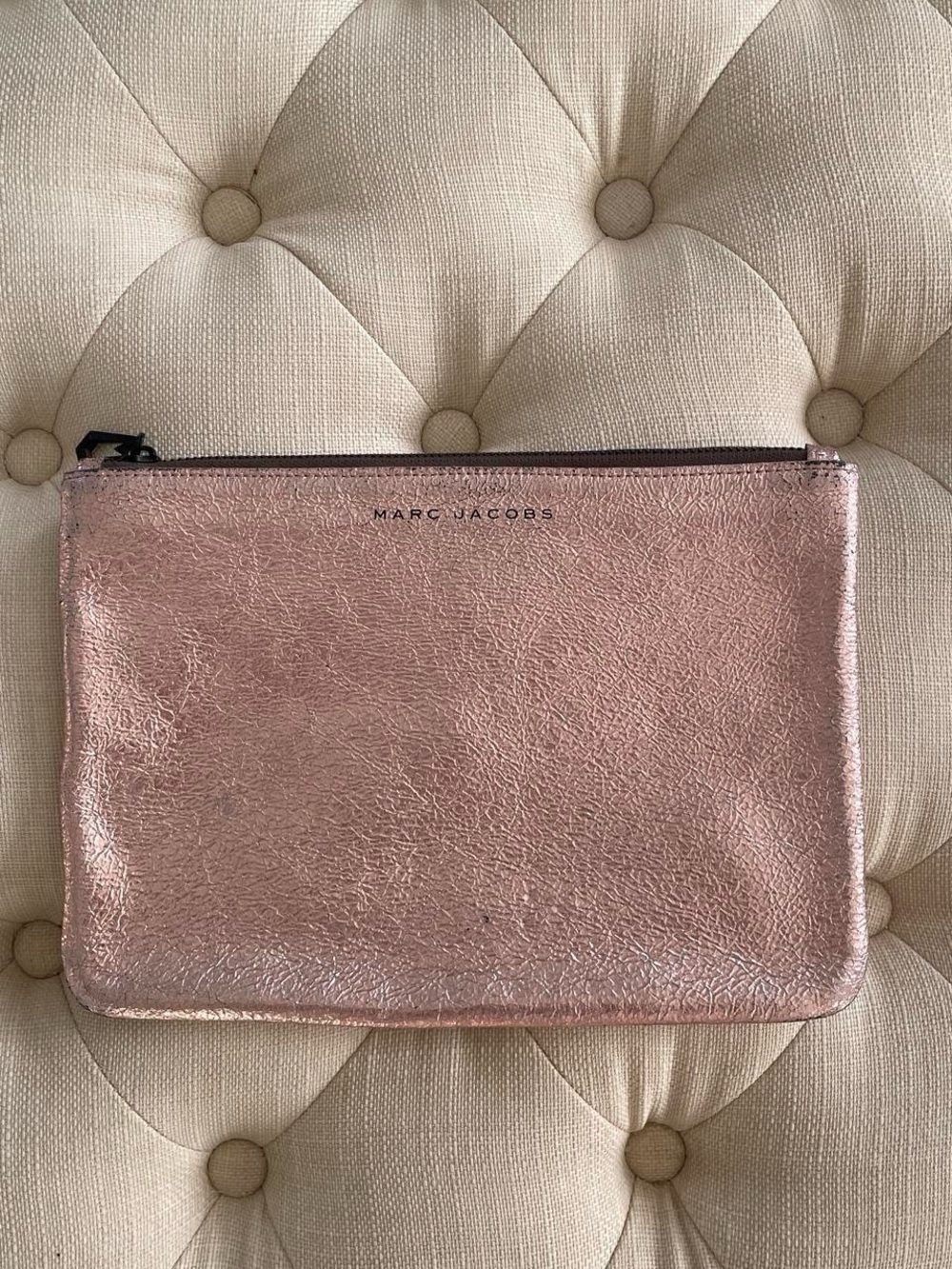 Marc Jacobs Metallic Rose Clutch Pouch